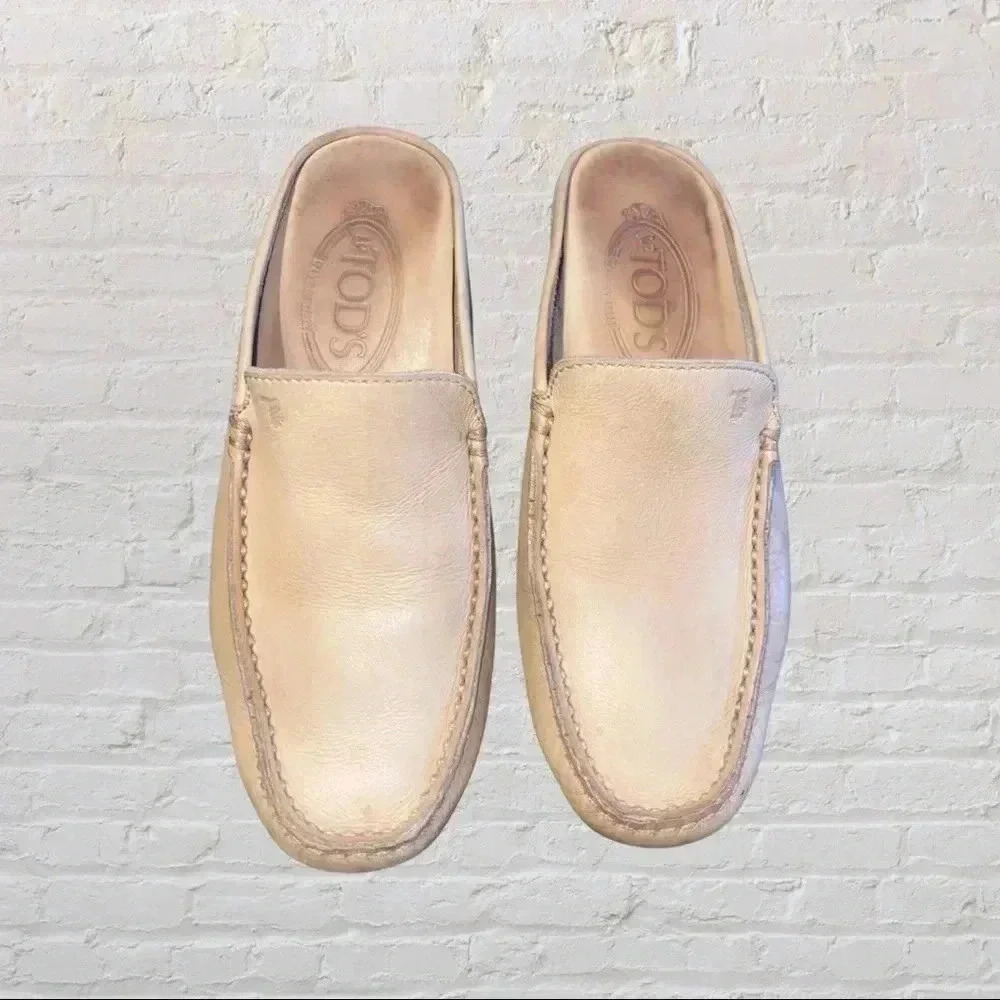 Tod’s Leather Mule Loafers - Camel